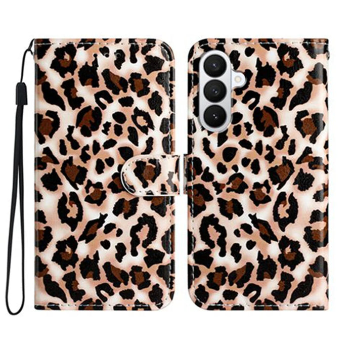 For Samsung Galaxy A37 5G Wallet Case Printed Pattern PU Leather Stand Phone Cover with Strap - Leopard Print - 1