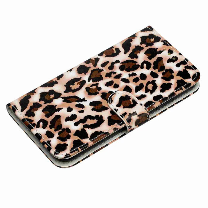 For Samsung Galaxy A37 5G Wallet Case Printed Pattern PU Leather Stand Phone Cover with Strap - Leopard Print - 4