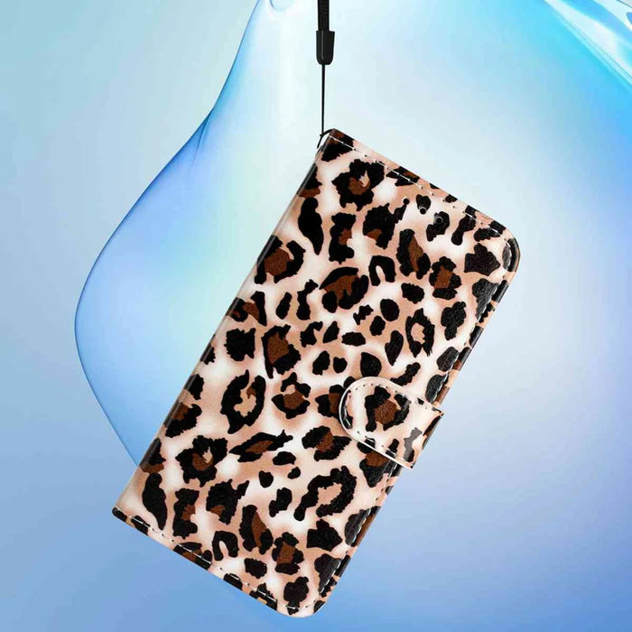 For Samsung Galaxy A37 5G Wallet Case Printed Pattern PU Leather Stand Phone Cover with Strap - Leopard Print - 5