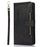 For Samsung Galaxy S23+ Split Leather Flip Wallet Case Stand Multiple Card Slots Magnetic Protect Phone Cover with Hand Strap - Black - 6