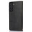 For Samsung Galaxy S23+ Split Leather Flip Wallet Case Stand Multiple Card Slots Magnetic Protect Phone Cover with Hand Strap - Black - 7