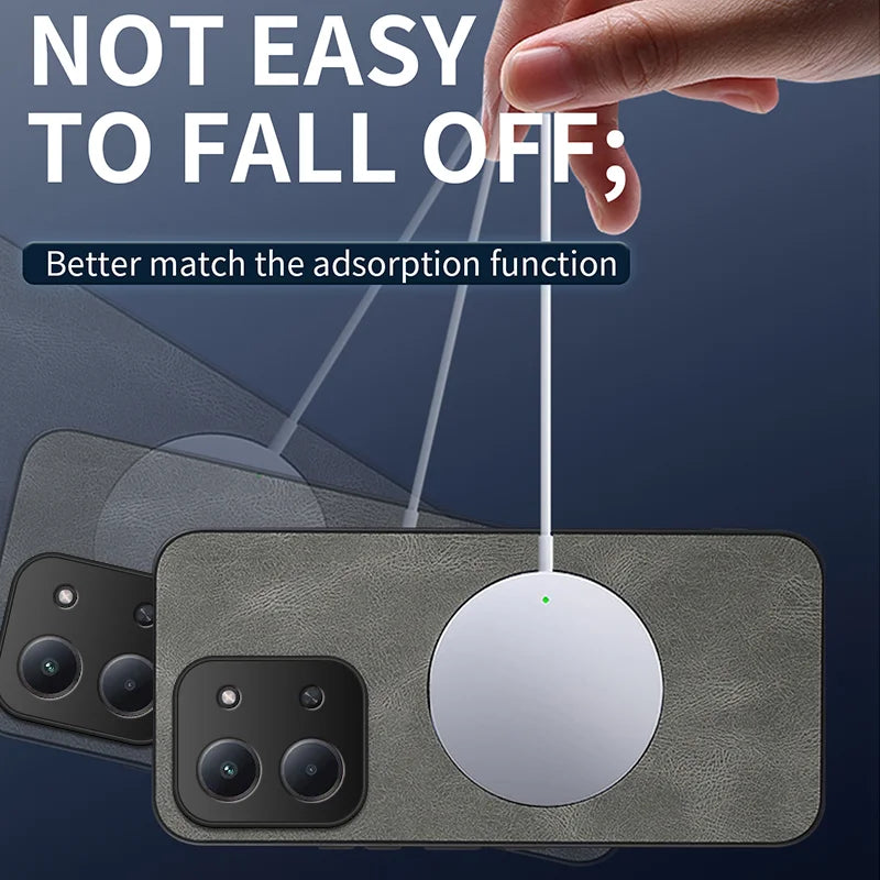 WANLONFENG For Xiaomi Redmi 15C 4G (Global) (171mm) Magnetic Case  SD Series PC TPU Phone Cover with 2Pcs Screen Film - Grey - 3