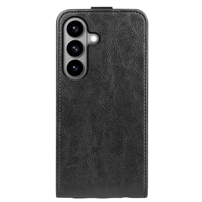 For Samsung Galaxy S26 Case with Card Slots Vertical Flip Leather Phone Cover - Black - 3