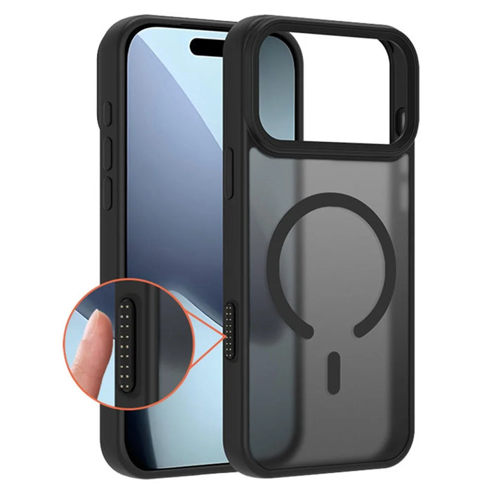 For iPhone 17 Pro Case AI Touch Camera Button PC TPU Phone Cover Compatible with MagSafe - Black - 1