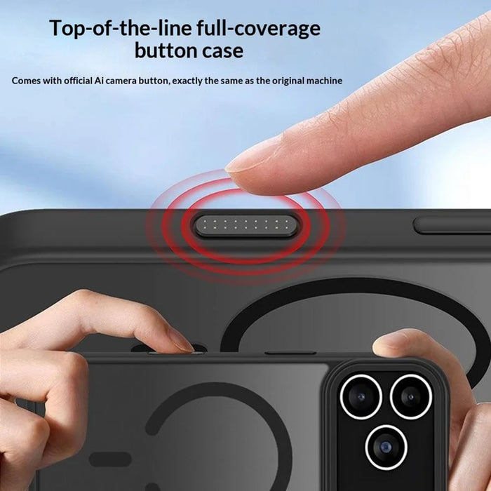 For iPhone 17 Pro Case AI Touch Camera Button PC TPU Phone Cover Compatible with MagSafe - Black - 4