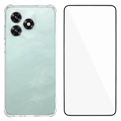 WANLONFENG For Honor X5c Plus 4G / Honor X5c 4G TPU Case  WL3 Series 1.5mm Phone Cover with Tempered Glass Film - Transparent - 1