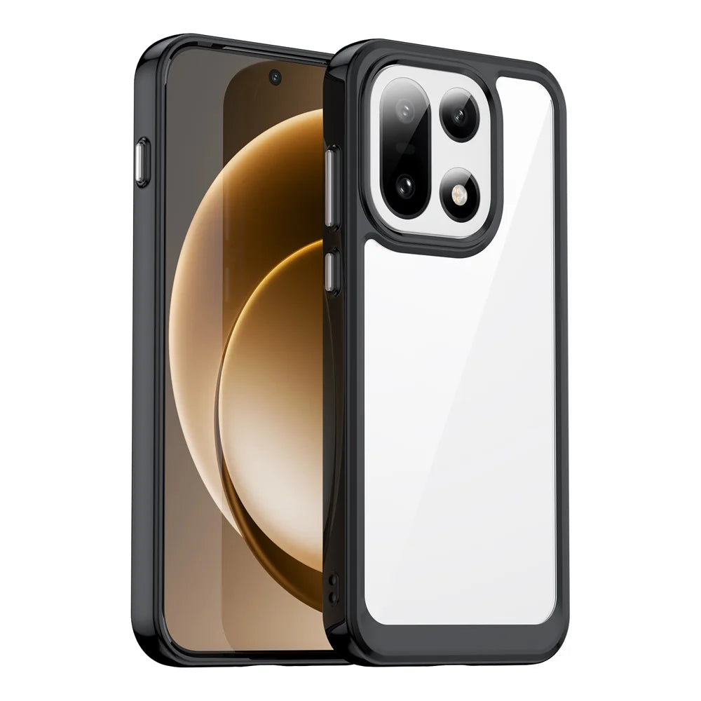 WANLONFENG For OnePlus 15 5G Phone Case  XC Series TPU Acrylic Cover with Tempered Glass (Big Lens Hole) - Black - 2
