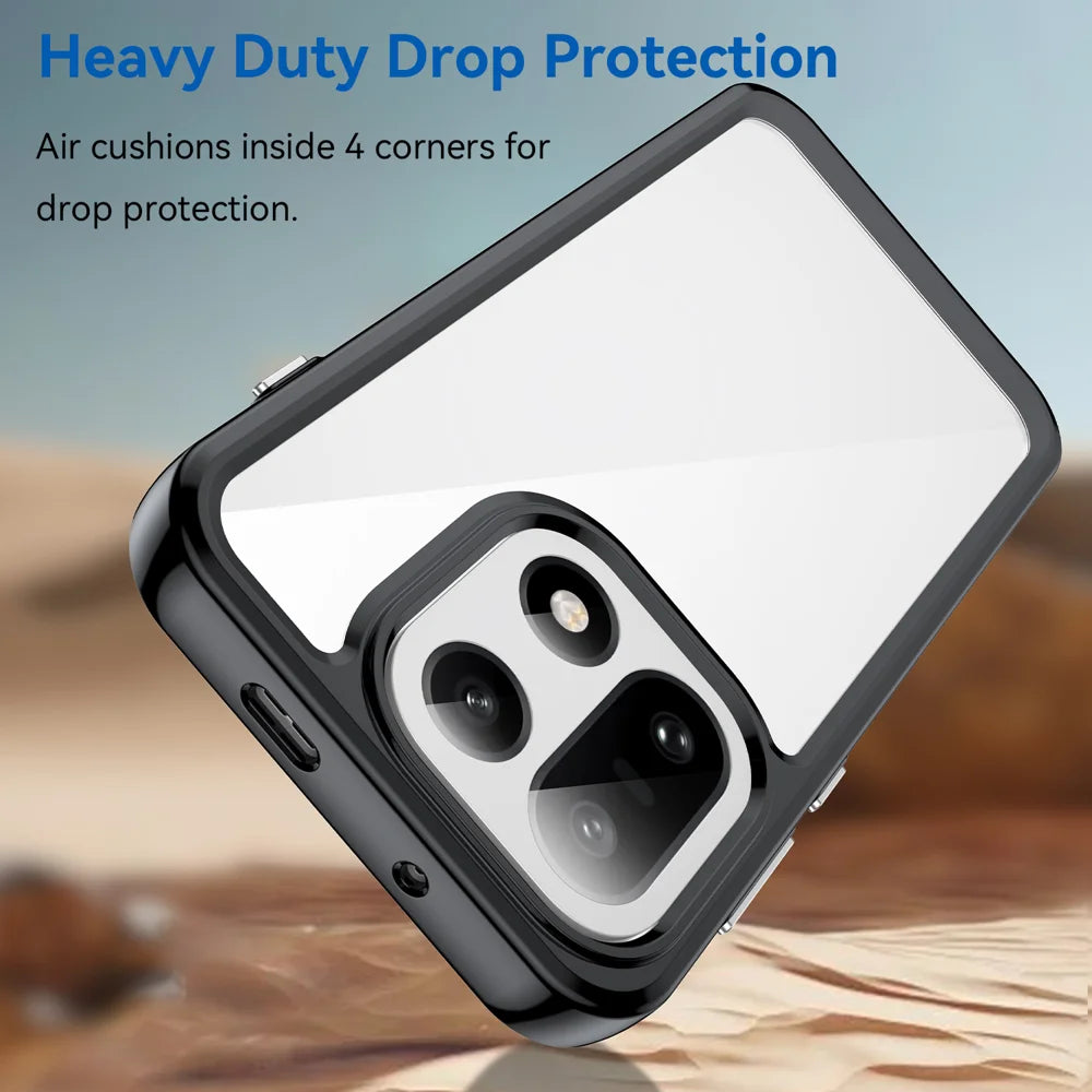WANLONFENG For OnePlus 15 5G Phone Case  XC Series TPU Acrylic Cover with Tempered Glass (Big Lens Hole) - Black - 4