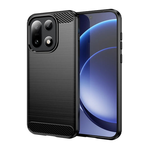 WANLONFENG For OnePlus 15 5G Case with Screen Film  LS Series Big Lens Hole Brushed Texture TPU Phone Cover - Black - 2