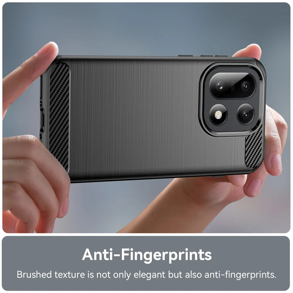 WANLONFENG For OnePlus 15 5G Case with Screen Film  LS Series Big Lens Hole Brushed Texture TPU Phone Cover - Black - 6