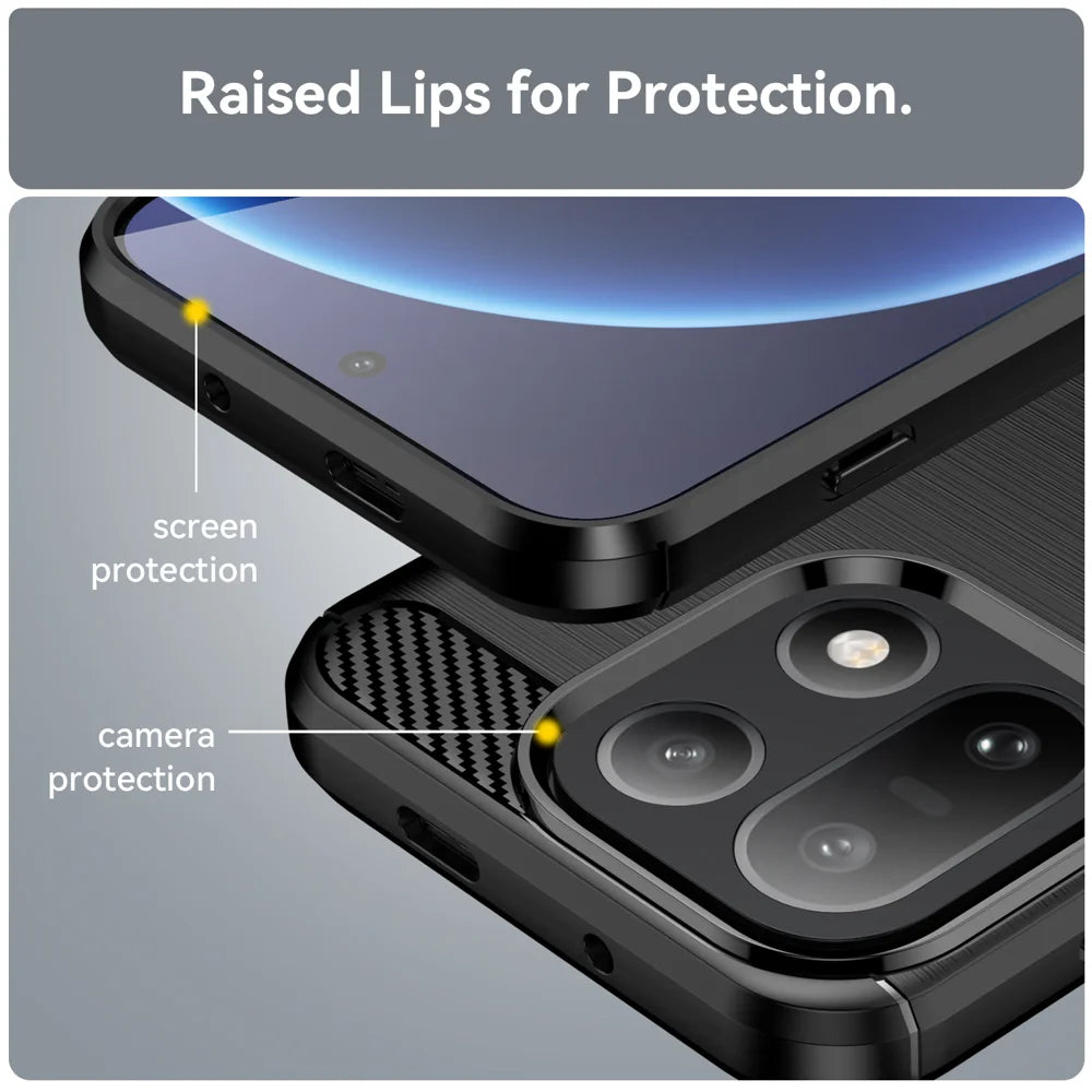 WANLONFENG For OnePlus 15 5G Case with Screen Film  LS Series Big Lens Hole Brushed Texture TPU Phone Cover - Black - 7