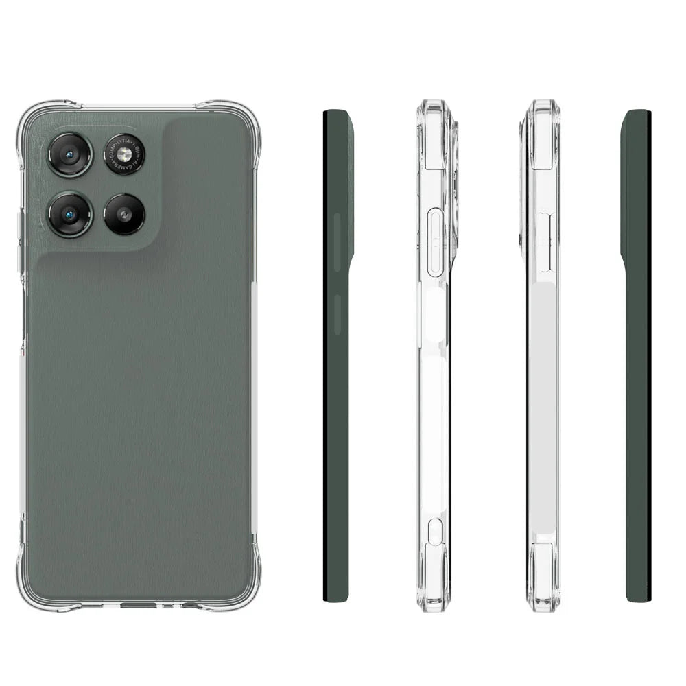 WANLONFENG For Motorola Moto G67 Power 5G Case  WL Series 2.0mm TPU Phone Cover with Tempered Glass Film - Transparent - 6