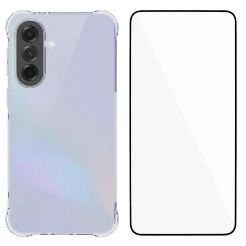 WANLONFENG For Samsung Galaxy A37 5G Case  WL Series 2.0mm TPU Phone Cover with Tempered Glass Film - Transparent - 1