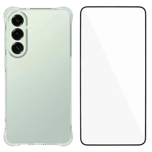 WANLONFENG For Samsung Galaxy S26+ Case  WL Series 2.0mm TPU Phone Cover with Tempered Glass Film - Transparent - 1