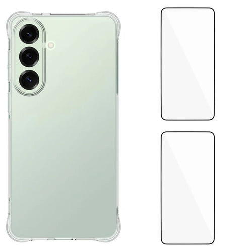 WANLONFENG For Samsung Galaxy S26+ TPU Case  WL2 Series 2.0mm Phone Cover with 2Pcs Tempered Glass Films - Transparent - 1