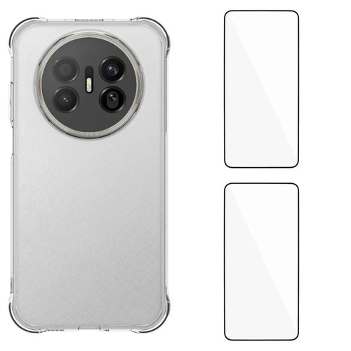 WANLONFENG For Huawei Mate 70 Air TPU Case  WL2 Series 2.0mm Phone Cover with 2Pcs Tempered Glass Films - Transparent - 1