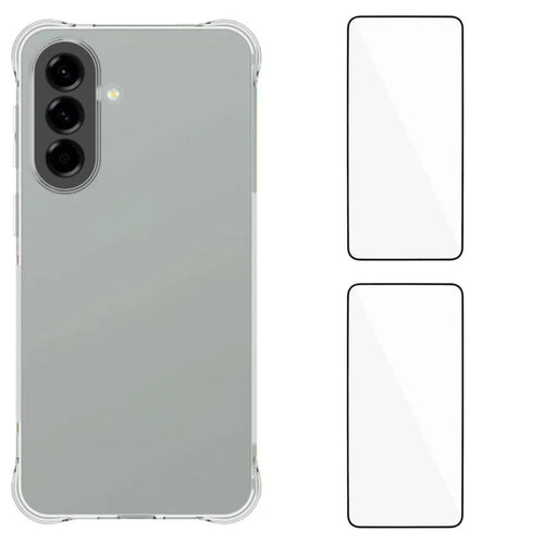 WANLONFENG For Samsung Galaxy A57 5G TPU Case  WL2 Series 2.0mm Phone Cover with 2Pcs Tempered Glass Films - Transparent - 1