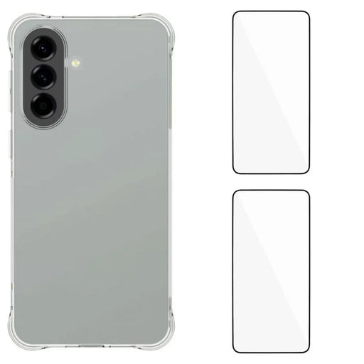 WANLONFENG For Samsung Galaxy A57 5G TPU Case  WL2 Series 2.0mm Phone Cover with 2Pcs Tempered Glass Films - Transparent - 1
