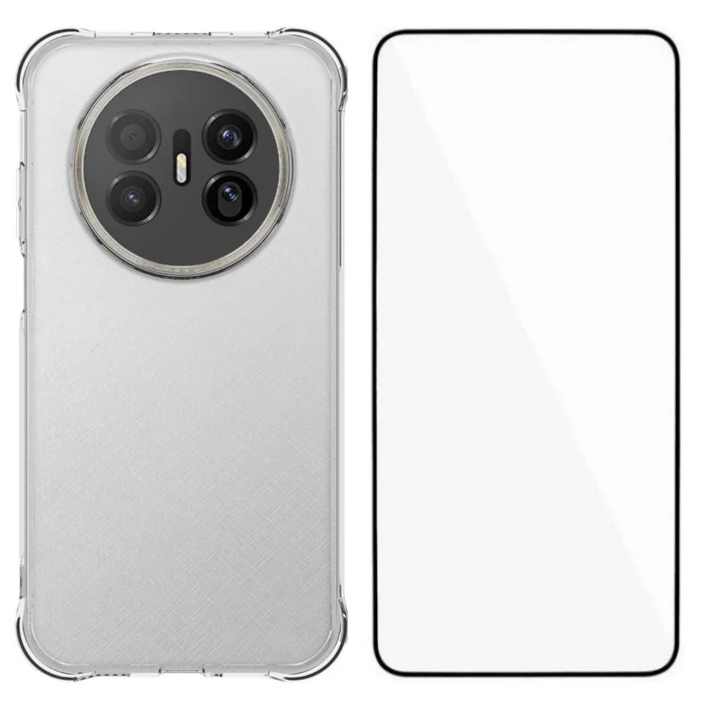 WANLONFENG For Huawei Mate 70 Air Case  WL Series 2.0mm TPU Phone Cover with Tempered Glass Film - Transparent - 1