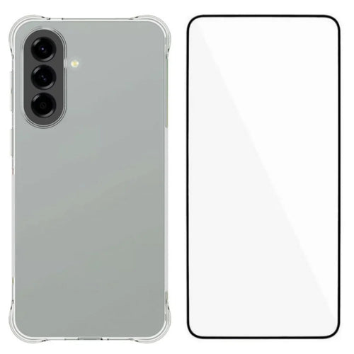 WANLONFENG For Samsung Galaxy A57 5G Case  WL Series 2.0mm TPU Phone Cover with Tempered Glass Film - Transparent - 1