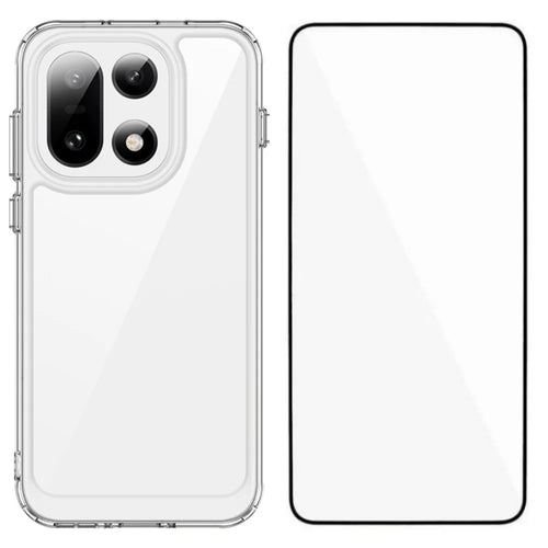 WANLONFENG For OnePlus 15 5G Case  MF Series TPU Acrylic Clear Phone Cover with Tempered Glass Film - Transparent - 1