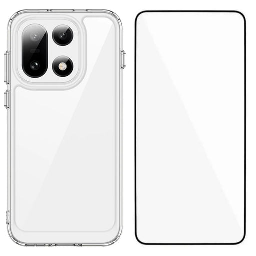 WANLONFENG For OnePlus 15 5G Case  MF Series TPU Acrylic Clear Phone Cover with Tempered Glass Film - Transparent - 1