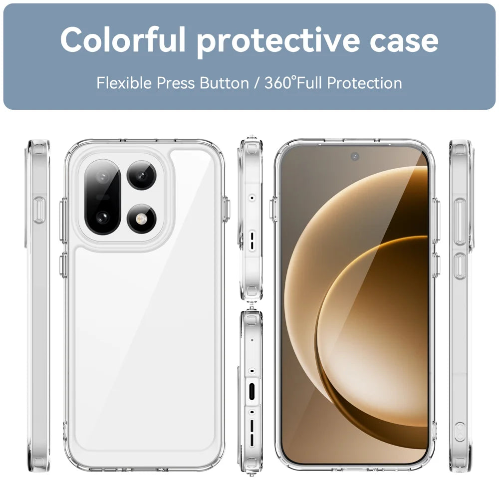 WANLONFENG For OnePlus 15 5G Case  MF Series TPU Acrylic Clear Phone Cover with Tempered Glass Film - Transparent - 3