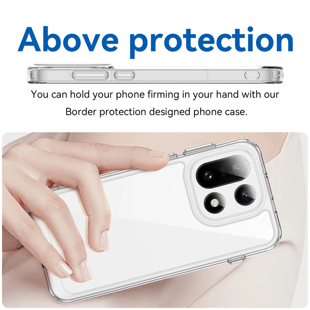 WANLONFENG For OnePlus 15 5G Case  MF Series TPU Acrylic Clear Phone Cover with Tempered Glass Film - Transparent - 5