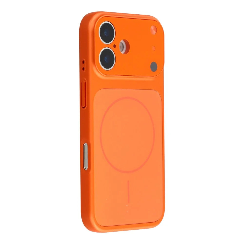 For iPhone 16 Case Compatible with MagSafe AG Matte Glass Shockproof Phone Cover - Orange - 1