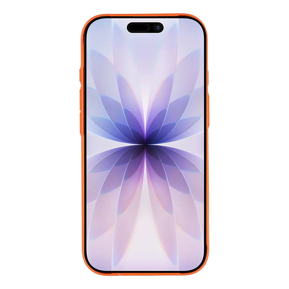For iPhone 16 Case Compatible with MagSafe AG Matte Glass Shockproof Phone Cover - Orange - 2