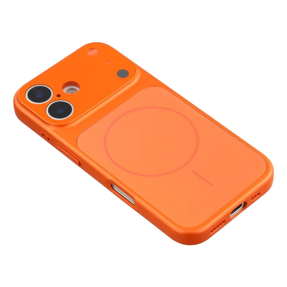 For iPhone 16 Case Compatible with MagSafe AG Matte Glass Shockproof Phone Cover - Orange - 5