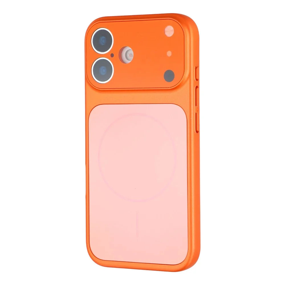 For iPhone 14 Case Compatible with MagSafe AG Matte Glass Shockproof Phone Cover - Orange - 3