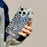 For iPhone 14 Pro Max Hybrid Case Leopard Bow Pattern TPU PC Phone Cover 3D Rhinestone Bowknot Decor - Silver - 4