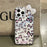 For iPhone 14 Pro Max Hybrid Case Leopard Bow Pattern TPU PC Phone Cover 3D Rhinestone Bowknot Decor - Silver - 5