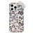 For iPhone 15 Pro Hybrid Case Leopard Bow Pattern TPU PC Phone Cover 3D Rhinestone Bowknot Decor - Silver - 1