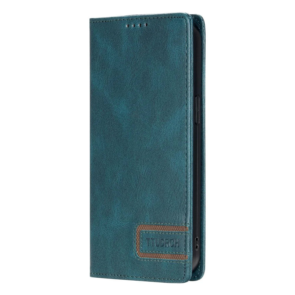 TTUDRCH Style 007 For Samsung Galaxy A27 5G Leather Case RFID Blocking Wallet Stand Phone Cover - Blackish Green - 5