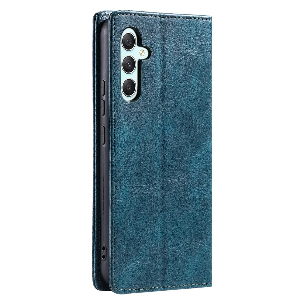 TTUDRCH Style 007 For Samsung Galaxy A27 5G Leather Case RFID Blocking Wallet Stand Phone Cover - Blackish Green - 6