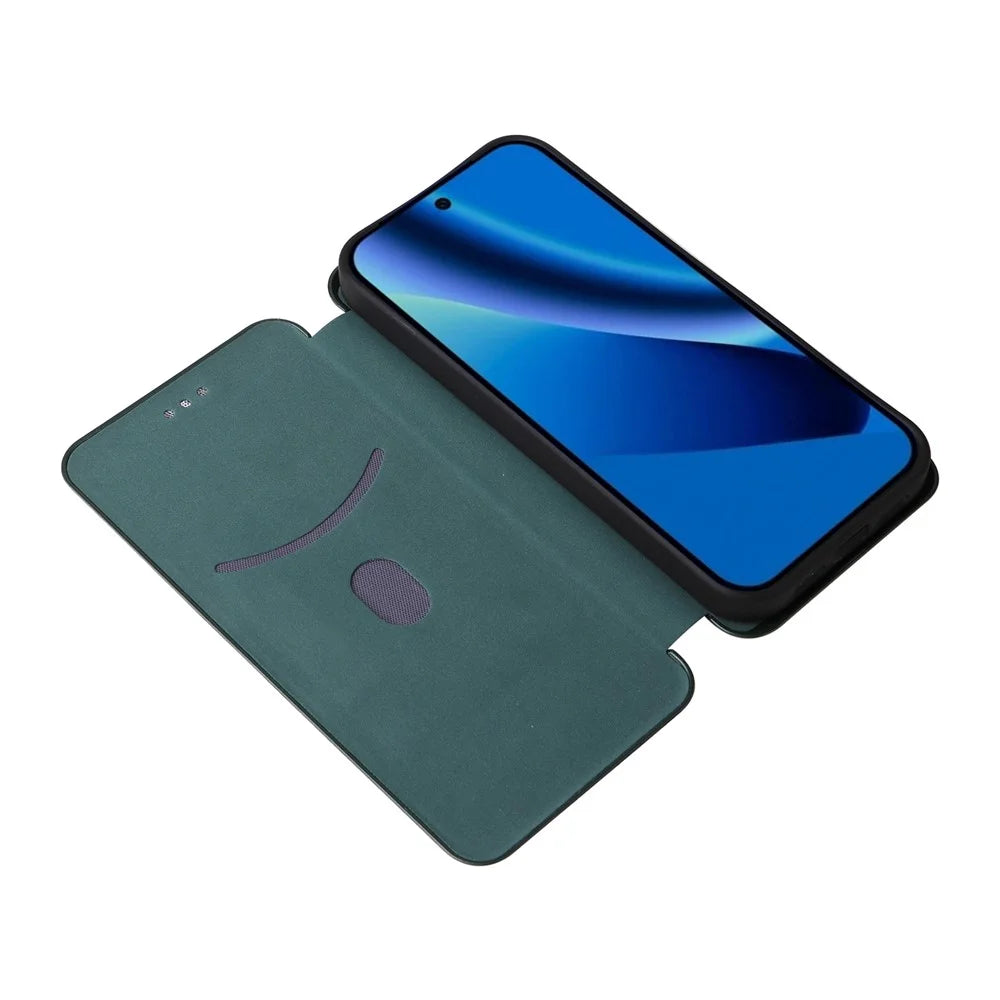 For Google Pixel 10a Case Carbon Fiber Texture Drop-Proof PU Leather Phone Cover - Green - 2