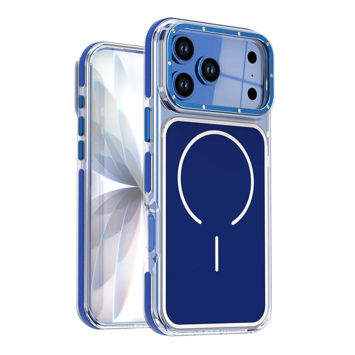 For iPhone 17 Pro Case Compatible with MagSafe Dual Color Shockproof TPU PC Phone Cover - Blue - 1