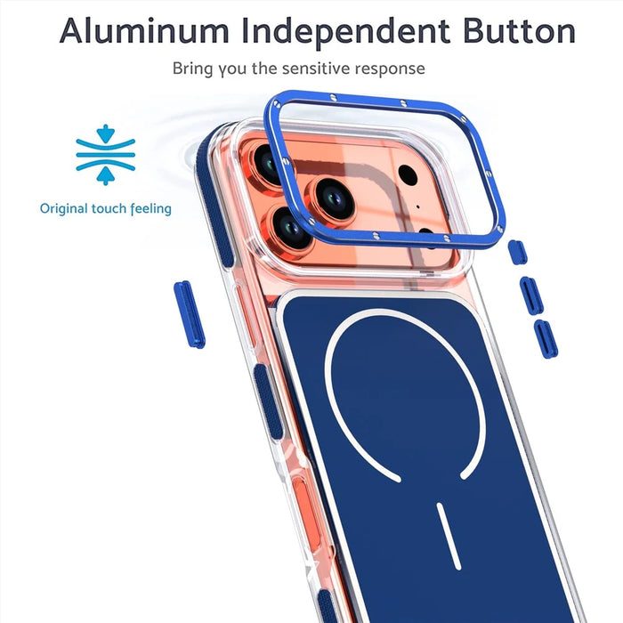 For iPhone 17 Pro Case Compatible with MagSafe Dual Color Shockproof TPU PC Phone Cover - Blue - 2