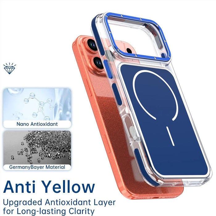 For iPhone 17 Pro Case Compatible with MagSafe Dual Color Shockproof TPU PC Phone Cover - Blue - 5