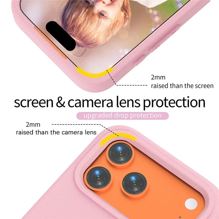 For iPhone 18 Pro Max / 17 Pro Max Case Penguin Design Kickstand Shockproof EVA Phone Cover - Pink - 3