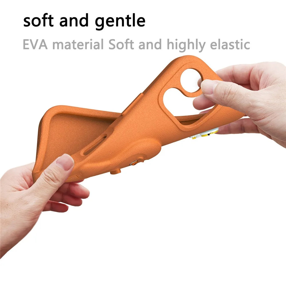 For iPhone 16 Pro Case Penguin Design Kickstand Shockproof EVA Phone Cover - Orange - 5
