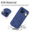 For iPhone 15 Case Penguin Design Kickstand Shockproof EVA Phone Cover - Navy Blue - 5