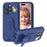 For iPhone 14 Pro Max Case Penguin Design Kickstand Shockproof EVA Phone Cover - Navy Blue - 1