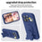 For iPhone 14 Pro Max Case Penguin Design Kickstand Shockproof EVA Phone Cover - Navy Blue - 3