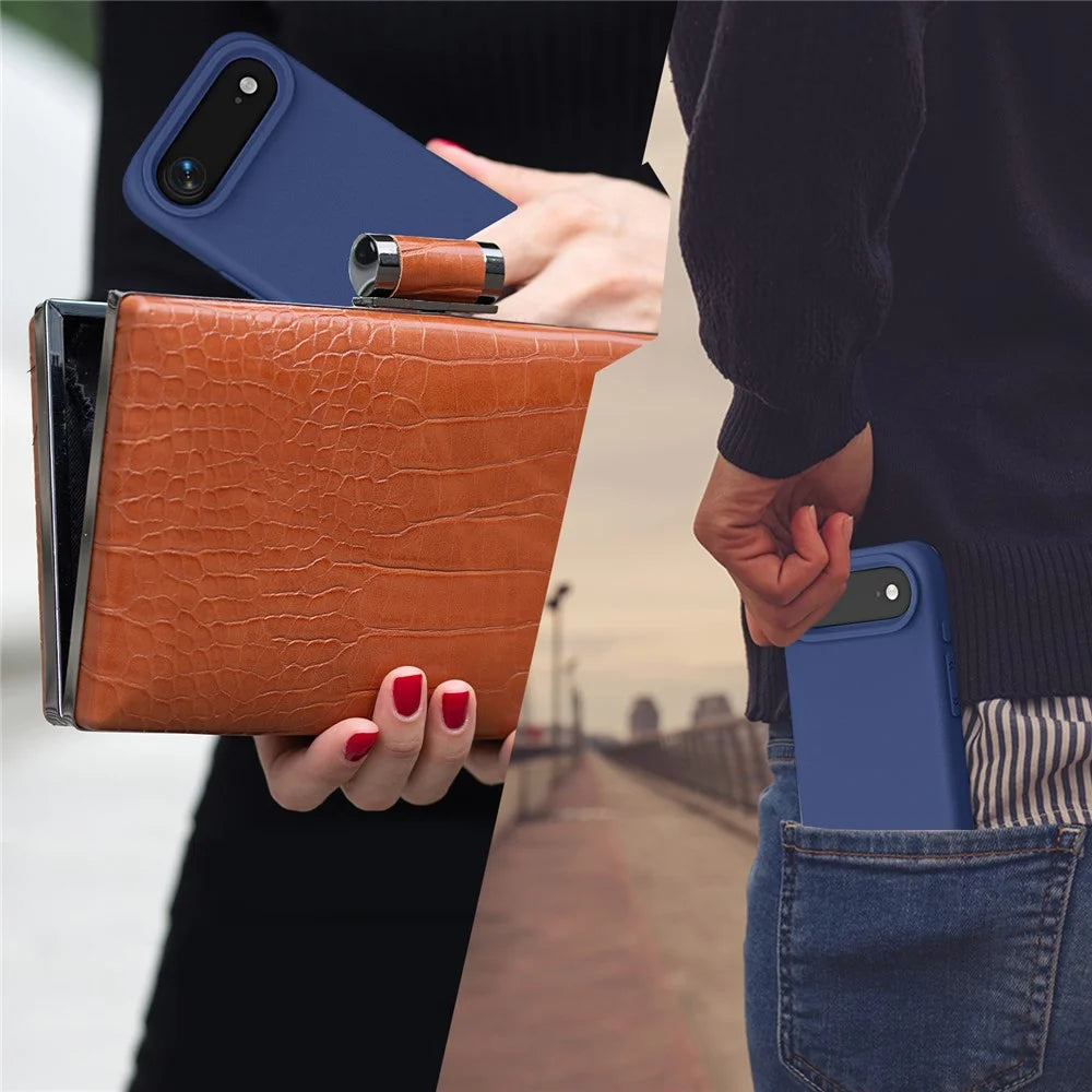 For iPhone Air Case Shockproof EVA Phone Back Cover - Navy Blue - 5