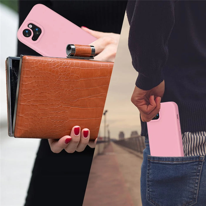 For iPhone 14  /  13 Case Shockproof EVA Phone Back Cover - Pink - 5