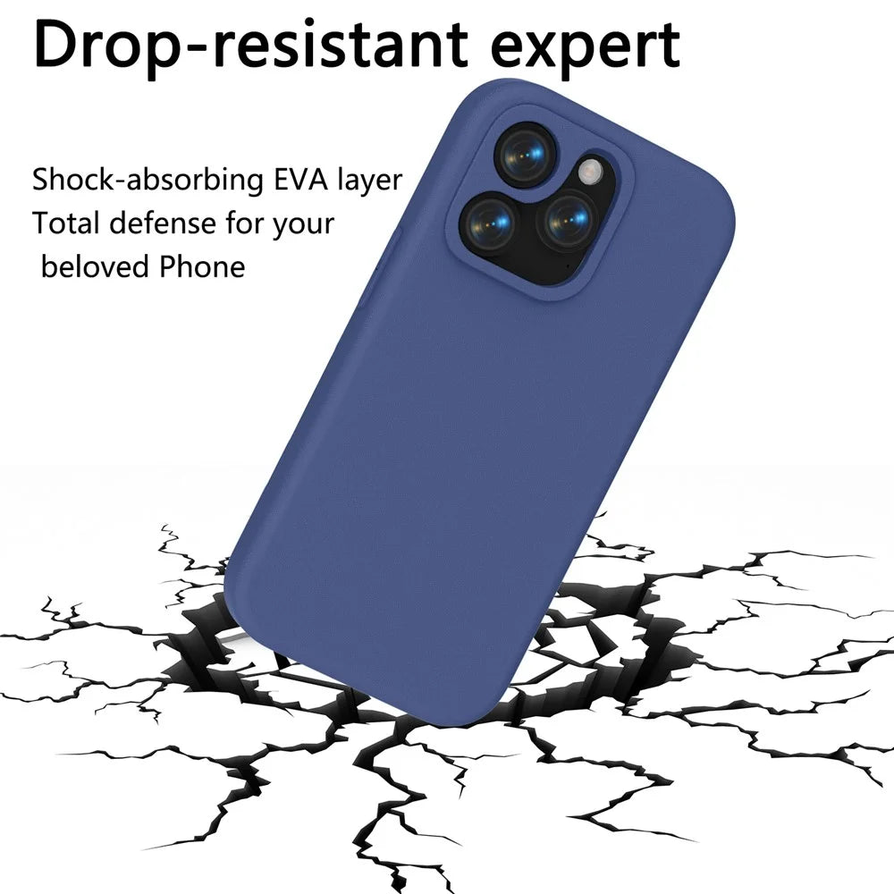 For iPhone 15 Pro Case Shockproof EVA Phone Back Cover - Navy Blue - 4