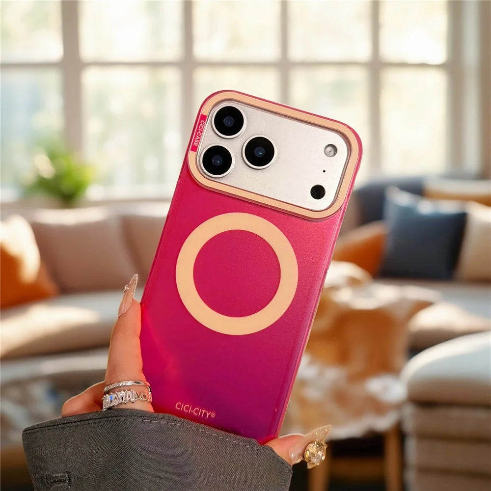 CICI-CITY For iPhone 17 Pro Magnetic Case Compatible with MagSafe PC + TPU IMD Phone Cover - Red - 2